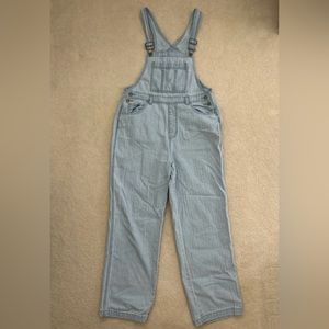 Light wash denim overalls